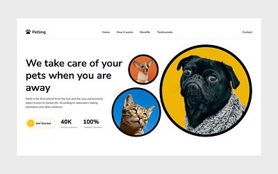 Pet Sitting Landing Page design ui ux