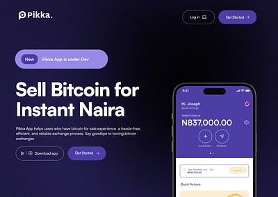 PIKKA - FINTECH PROPOSED LANDING PAGE bitcoin branding design fintech product design tech ui uiux ux