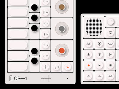 OP-1 (field) on Figma buttons figma instrument keyboard music op 1 op1 photorealistic product design speaker synth vector