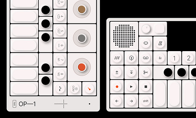 OP-1 (field) on Figma buttons figma instrument keyboard music op 1 op1 photorealistic product design speaker synth vector