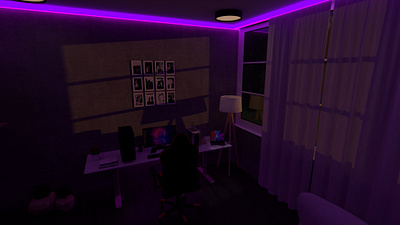 AltF4- A dedicated room for gaming and work 3d autocad design gaming interior design photoshop sketchup visualization workstation