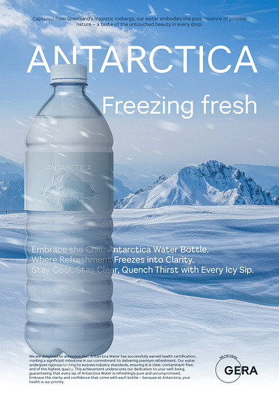 Water Commercial Poster Concept antarctica cold flyer freeze fresh iceberf poster product water