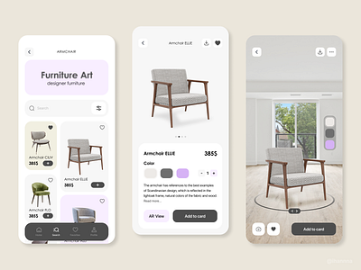 AR App Concept - furniture store app ar design furniture furniture store mobile mobile app ui ux uxui design