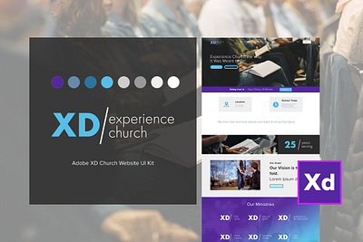 Adobe XD Experience Church Web Kit adobexd church website design experience layouts page template theme ui ux web web design website xd