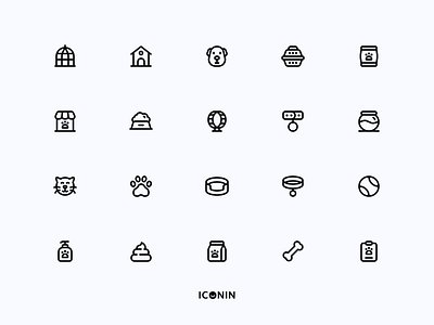 Pet Icon Set app icons cat dog flat icons icon icon pack icon set iconin iconography icons illustration line icons pet pet icon pet shop