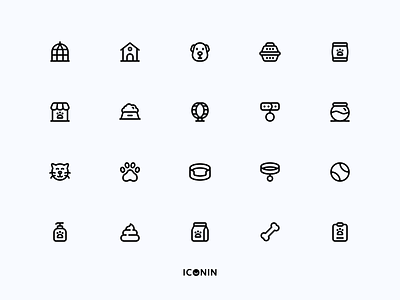 Pet Icon Set app icons cat dog flat icons icon icon pack icon set iconin iconography icons illustration line icons pet pet icon pet shop