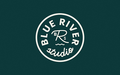 Blue River Studio badge blue brand design branding branding studio river studio water wave