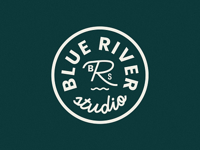 Blue River Studio badge blue brand design branding branding studio river studio water wave