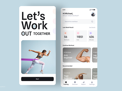 Workout App UI designs, themes, templates and downloadable graphic