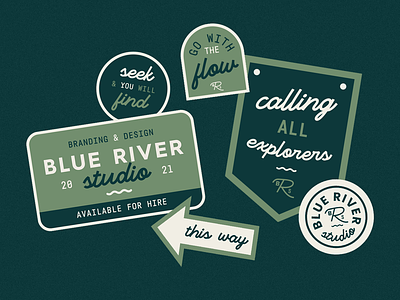 Blue River Studio Sticker Pack brand design branding river studio water