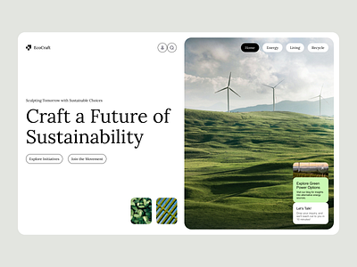 EcoCraft Website UI business clean energy eco eco friendly ecology environment ev future green homepage nature pollution organic recyclable recycling startup sustainable ui ux webdesign website