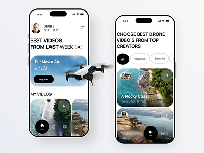 Drone video creators' society App app design drone ui uiux design