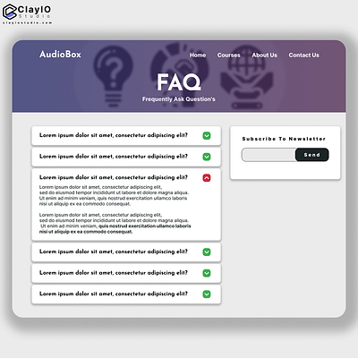 FAQ Page app design branding design faq faq page illustration ui user experience user interface ux uxui web design