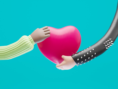 Love is in the air ❤️ 3d 3d hands blender branding cute design graphic design hands handy handz heart illustration illustrations kawaii love render resources