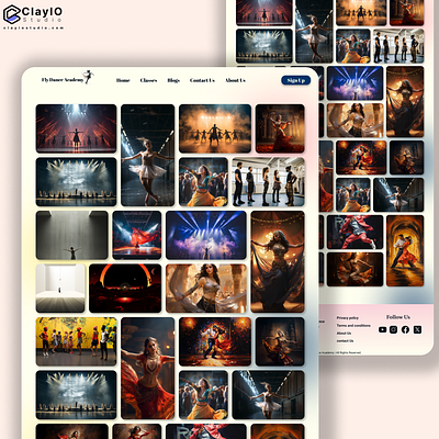 Gallery Page app design branding dance dance academy design gallery gallery page illustration ui user experience user interface ux uxui web design