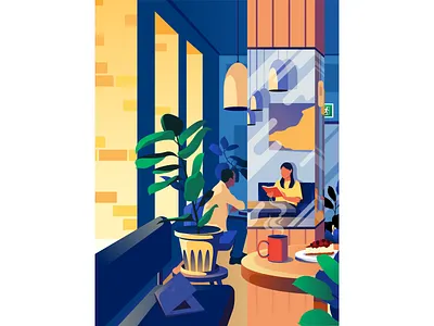 Coffee cold book cafe character colors illustration reading vector