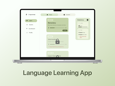 Dashboard for a Language Learning App achievements language learning material 3 material you product design studying tracker ui design web design