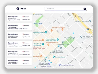 Map Navigation Page app design branding design illustration map navigation page ui user experience user interface ux uxui web design