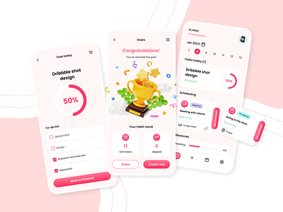 Reminder app - 3D minimal style 3d ai app calendar design flat goal graphic design illustration minimalism process reminder ui