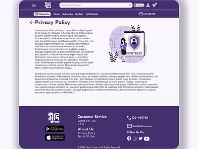 Privacy Policy Page app design branding design illustration privacy policy page ui user experience user interface ux uxui web design