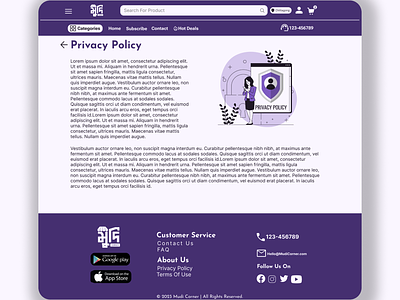 Privacy Policy Page app design branding design illustration privacy policy page ui user experience user interface ux uxui web design