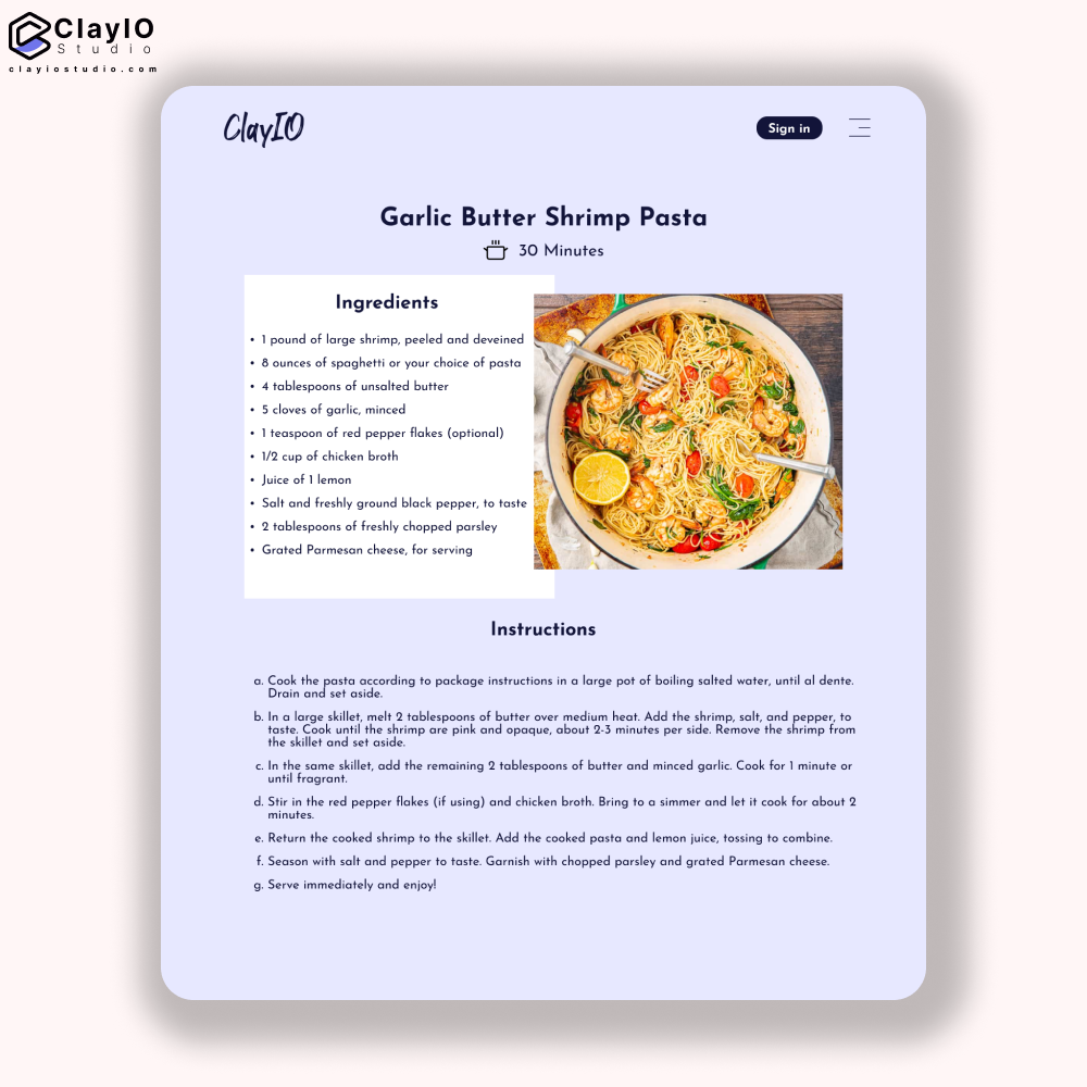 Recipe Page by sarbojit sen on Dribbble