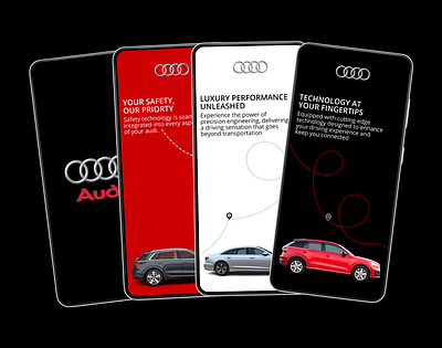 Splash & Onboarding Screens audi branding color design graphic design ui