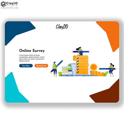 Online Survey Page app design branding design illustration online survey page ui user experience user interface ux uxui web design