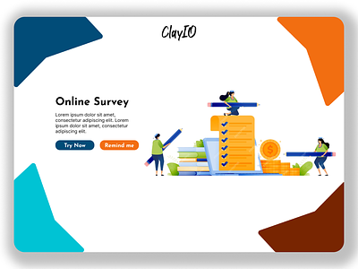 Online Survey Page app design branding design illustration online survey page ui user experience user interface ux uxui web design