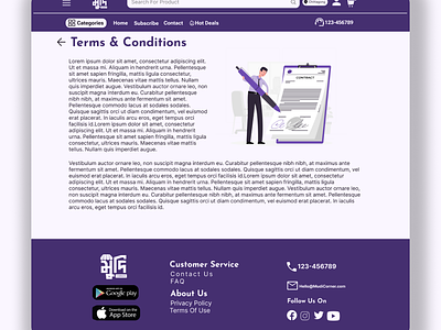 Terms & Conditions page app design branding design illustration terms conditions page ui user experience user interface ux uxui web design