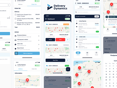 Car Routing Schedule - Mobile App UI car routing app delivery routing app mobile mobile ui mobile user interface