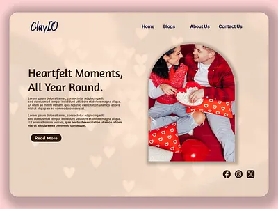 Landing Page of valentine's day app design branding design illustration landing page landing page of valentines day ui user experience user interface ux uxui valentines day web design