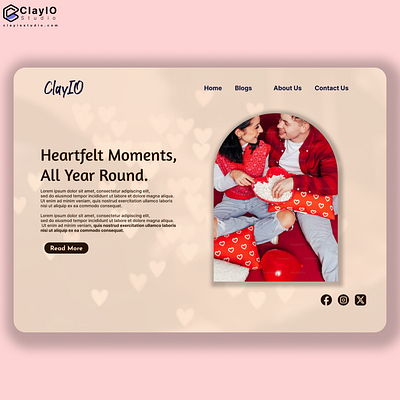 Landing Page of valentine's day app design branding design illustration landing page landing page of valentines day ui user experience user interface ux uxui valentines day web design