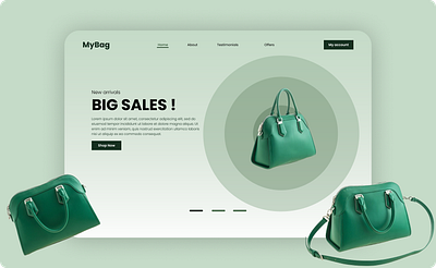 Shopping website bag figma green shopping ui ux website