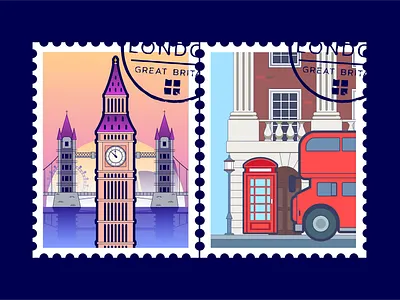 City Postmark - London graphic design illustration