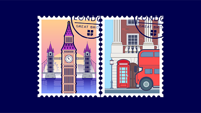 City Postmark - London graphic design illustration