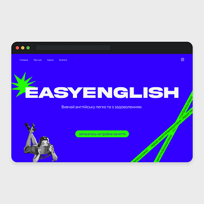 Homepage for English school branding ui