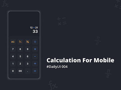 Calculation Design For Mobile App app design calculation design calculator dailyui mobile app design mobile design ui ui design uiux uiux design