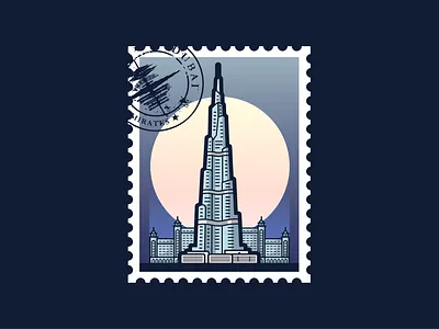 City Postmark - Dubai graphic design illustration postmark