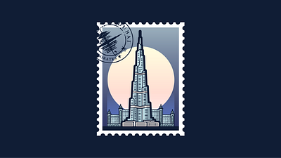 City Postmark - Dubai graphic design illustration postmark