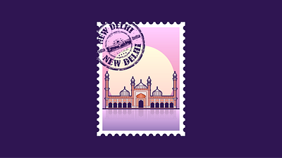 City Postmark - New Delhi graphic design illustration