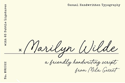 Marilyn Wilde Handwriting Script casual font