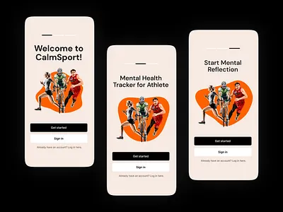 Calm Sport ai app athlete bright color fitness fitness app mental mental app sport ui