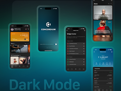 Concordium Wallet. Dark Mode cryptowallet darkmodedesign digitalfinance nextgenwallet sleekinterface uiux userfriendly