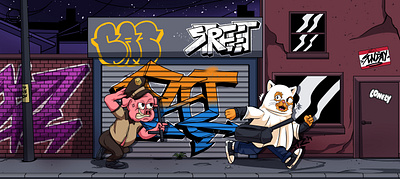 Graffiti Chase artwork cartoon character design digital illustration graffiti illustration mascot t shirt design