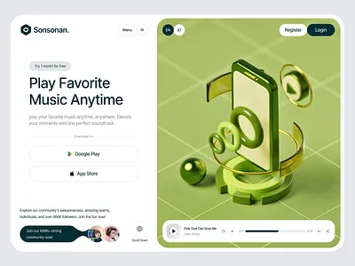 A web concept: the magic of music. 3d animation app art branding design flat graphic design icon illustration illustrator logo minimal motion graphics typography ui ux vector web website