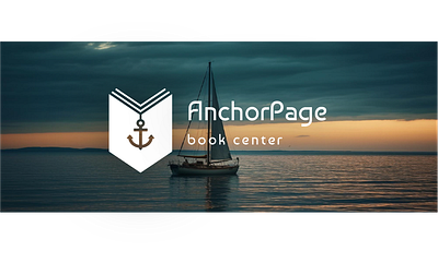 AnchorPage brand logo design, logotype anchor book branding design graphic design graphic designer hightech illustration logo logotype marine page style ui