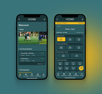 Oddsee - Transforming gaming with innovative betting tournaments android app application bet betting football game gameapp gaming adventure graphic design ios mobile sport sportapp tournaments ui ux
