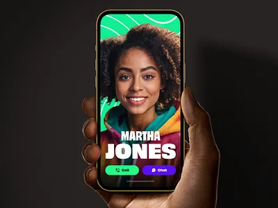 Colorful Mobile Contact Card buttons call chat contact contact card iphone mobile phone profile