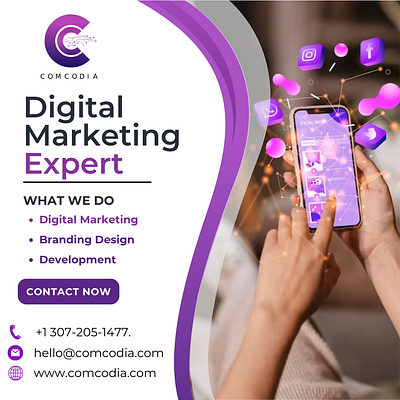 Choose comcodia for digital marketing 3d animation branding graphic design logo motion graphics ui